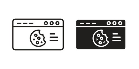 Obraz premium web Cookies icon vector illustration logo template in filled, outline