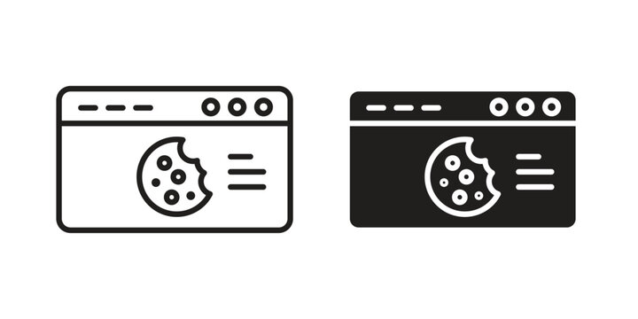 web Cookies icon vector illustration logo template in filled, outline