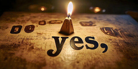 Yes Candlelight Image, Affirmation Image, Positive Vibes Image, Burning Candle Image, Hope Image, Conceptual Image