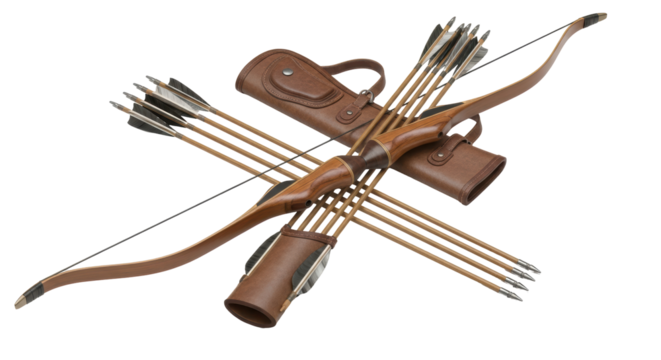 Isolated bow and arrows