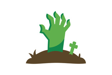 Cartoon Zombie Hand Coming Out Of The Ground Spooky
