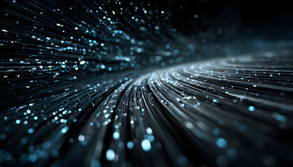 Abstract futuristic tech background. Blue lines of binary code. Digital, abstract pattern. Dynamic, rapid data stream. Futuristic, modern visual. Cyber, tech art. Creative image ideal for tech,