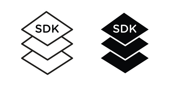 SDK icon vector illustration logo template in filled, outline