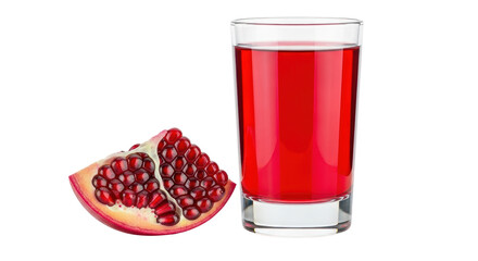 Isolated Pomegranate Juice and Slice