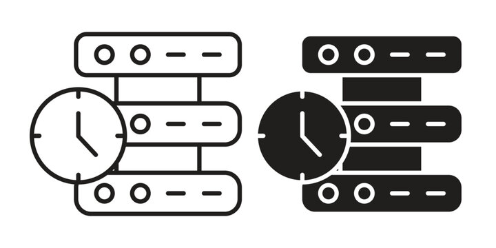 Real time data icon vector illustration logo template in filled, outline