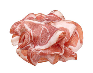 Pork brisket slices isolated on white background