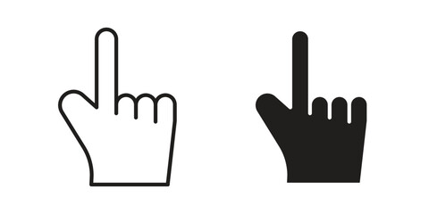 Fototapeta premium Pointing hand icon vector illustration logo template in filled, outline