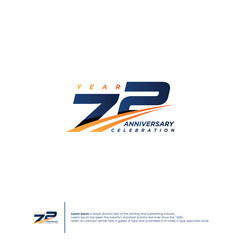 72 Years Anniversary logotype design flat style design template