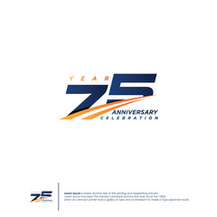 75 Years Anniversary logotype design flat style design template