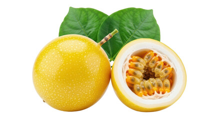 Isolated Passion Fruit Cut in Half