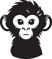 Black and White Monkey Silhouette Vector Set – Sitting, Walking, and Playing Poses