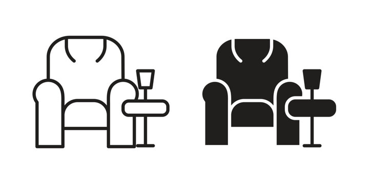 Lounge icon vector illustration logo template in filled, outline