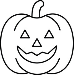 Spooky Halloween pumpkin face design with classic jack o lantern features isolated on white background