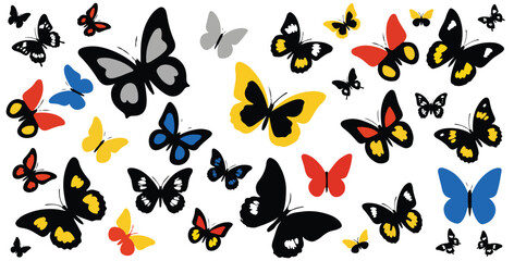 seamless pattern with colorful butterflies vector and illustrator