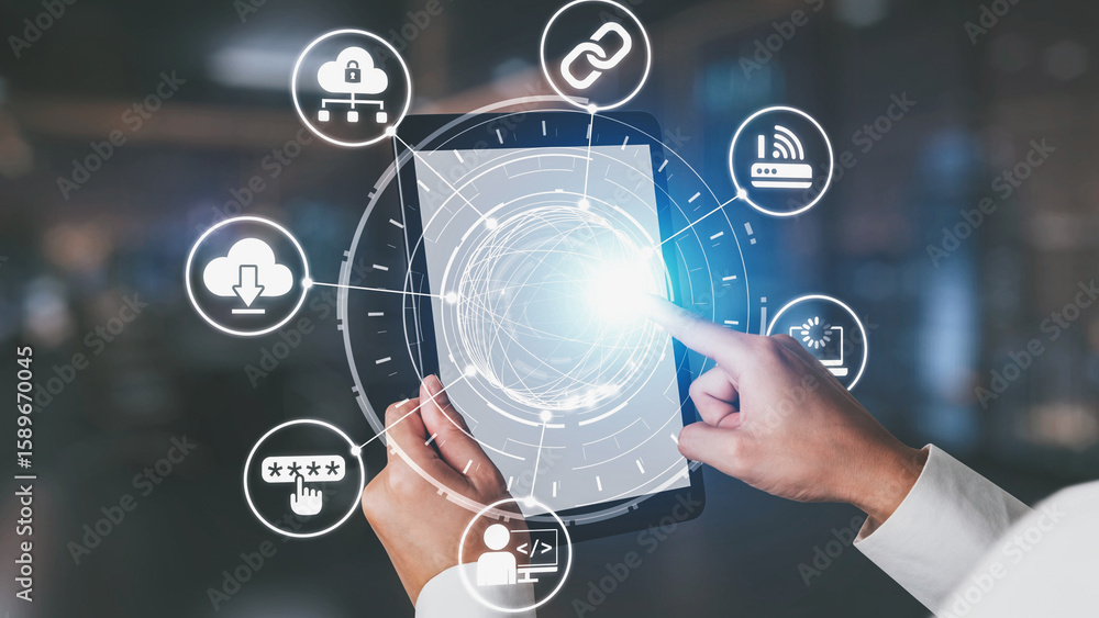 Poster cloud computing, cloud strategy, and cloud technology transforming digital infrastructure with scala