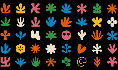 Botanical pattern with vibrant abstract elements