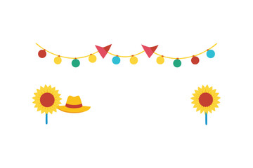 Flat Vector Festa Junina Border With Sweets
