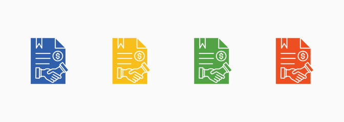 Agreement Icon Set Color Multiple Style Collection
