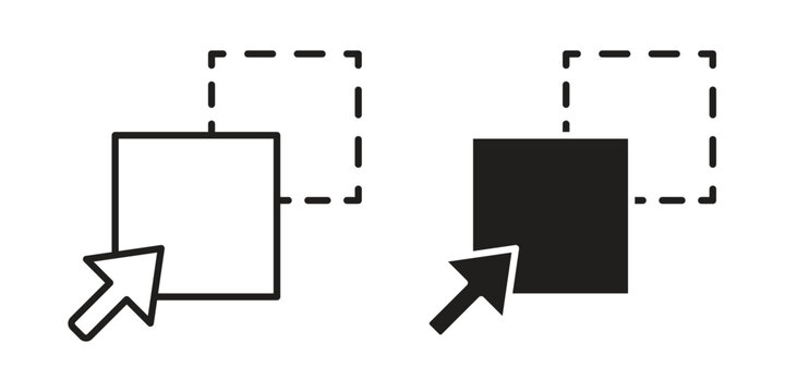 Drag and drop icon vector illustration logo template in filled, outline