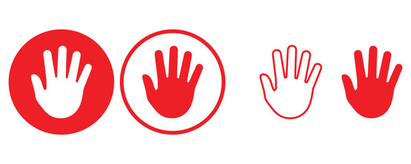 Obraz premium hand icon set vector silhouette on white background.