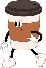 Cartoon Coffee Retro Character 