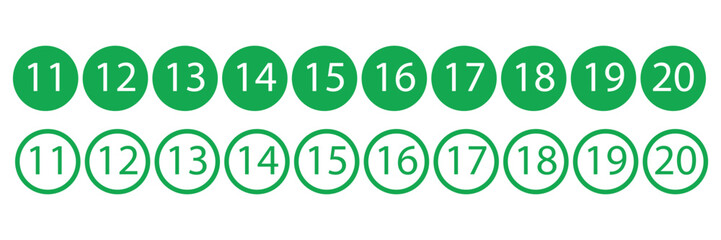 number icon set vector on white background.