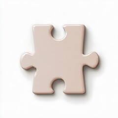 Single light pink puzzle piece with soft shadow jigsaw