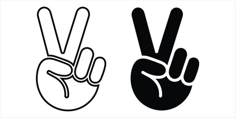 victory icon set vector on white background.