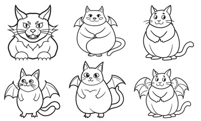 A drawing of a bat line art illustration