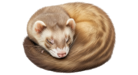 Isolated Sleeping Ferret