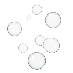 Soap bubbles floating in the air isolated PNG with Transparent Background