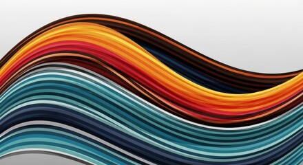 Fototapeta premium Abstract Wavy Lines of Warm and Cool Colors Flowing Together Seamlessly