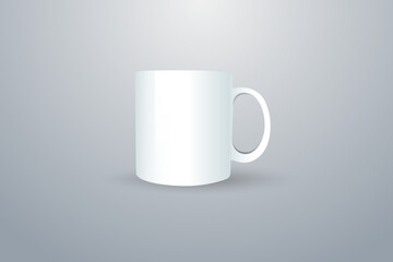 White Coffee Mug Mockup – Blank Ceramic Cup on Soft Gradient Background
