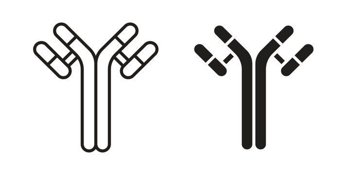 Antibody icon vector illustration logo template in filled, outline