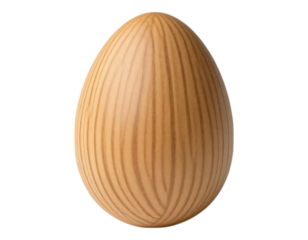 Wooden Egg with Vertical Grain Detailing
