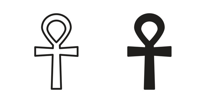 Ankh icon vector illustration logo template in filled, outline