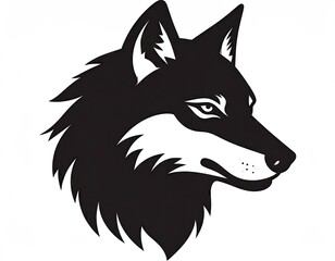 Silhouette of a wolf's head