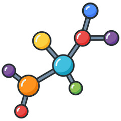 Molecule Model Icon - Chemistry & Science Symbol