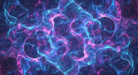 Vibrant Cosmic Nebula Swirls Abstract Digital Art with Glowing Energy and Ethereal Textures