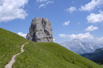 Gande tower in five towers (Cinque Torri), Italy dolomites