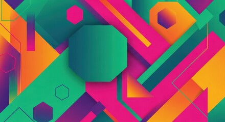 Vibrant Abstract Geometric Shapes with Gradient Colors for Digital Design and Backgrounds