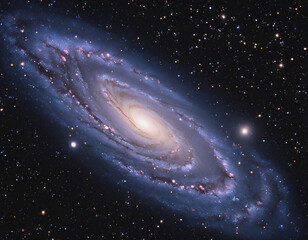 stunning spiral galaxy with glowing core and colorful arms in deep space