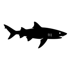 Obraz premium Design a black silhouette of a Crocodile Shark white background clean vector shape