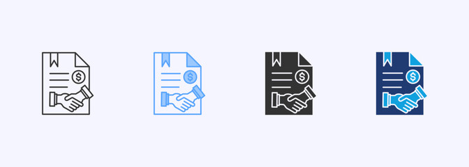 Agreement Icon Set Multiple Style Collection