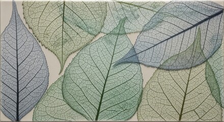 Delicate Skeleton Leaves Pattern Seamless Tropical Botanical Illustration