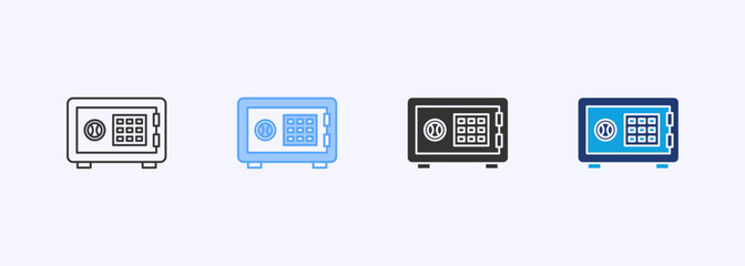 Safe Deposit Icon Set Multiple Style Collection