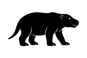 Fototapeta premium Design a black silhouette of a Coryphodon white background clean vector shape