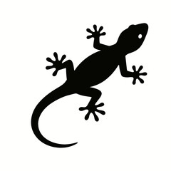 Fototapeta premium Design a black silhouette of a Gecko white background clean vector shape