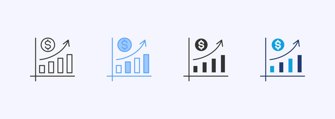 Profit Growth Icon Set Multiple Style Collection