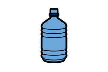 Cartoon Illustration Of A Plastic Water Bottle